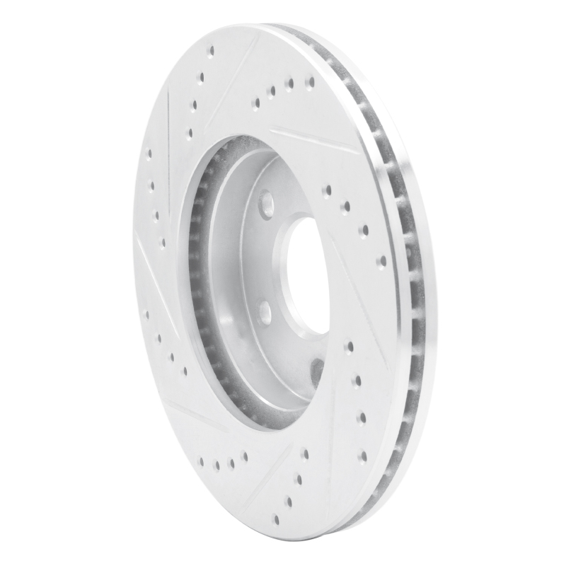 Chevrolet Cobalt Brake Rotor (1) - Front Right - R1 Concepts - Drilled & Slotted - Silver - `07-`10